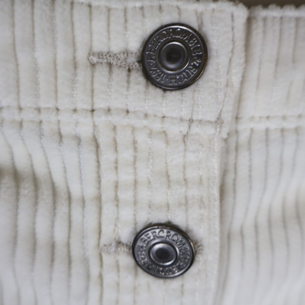 Abercrombie & Fitch Corduroy Mini Skirt Ivory Womens Medium Waist 29" Length 17" - Picture 3 of 10